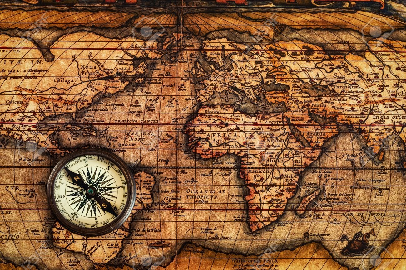 46100091 travel geography navigation concept background old vintage retro compass on ancient world map